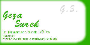 geza surek business card